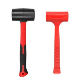 2pc 16oz+1lb; Rubber Mallet Hammerâ€šÃ„Ã¬16oz; Dead Blow Hammer-1lb; Black and Red; Unibody Molded | Soft Blow Tasks Without Damage| Spark And Rebound Res