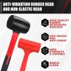 2pc 16oz+1lb; Rubber Mallet Hammerâ€šÃ„Ã¬16oz; Dead Blow Hammer-1lb; Black and Red; Unibody Molded | Soft Blow Tasks Without Damage| Spark And Rebound Res
