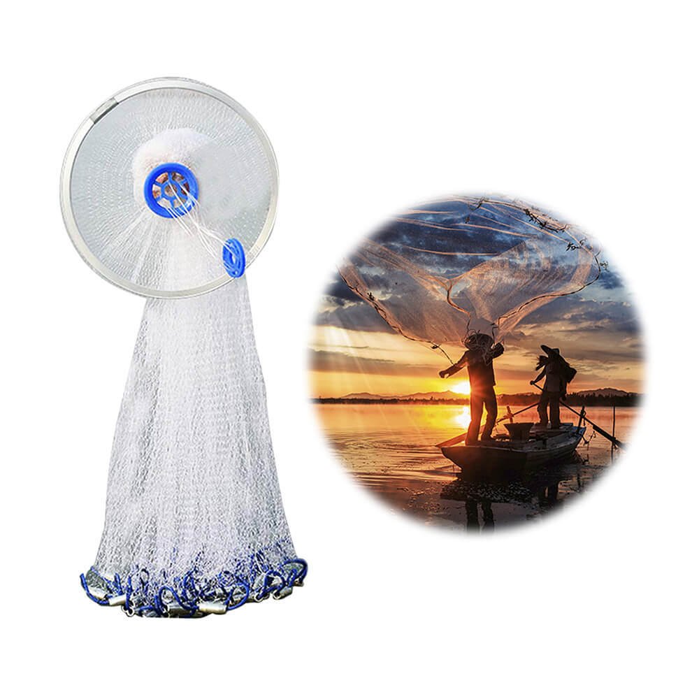 6FT/8FT/10/FT/12FT/16FT Heavy Duty Fishing Net with Nylon Mesh Easy to Throw 6FT/8FT/10/FT/12FT/16FT Heavy Duty Fishing Net with Nylon Mesh Easy to Throw